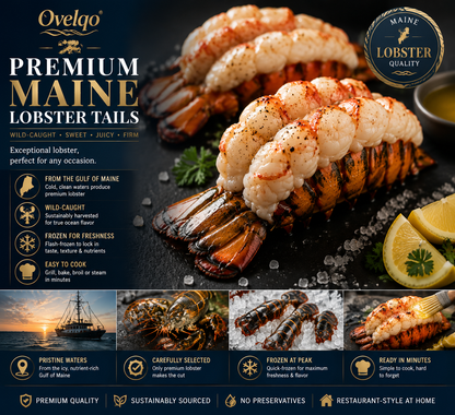 🦞 Ovelqo Premium Maine Lobster Tails Wild-Caught • Sweet • Juicy • Firm-TTBD