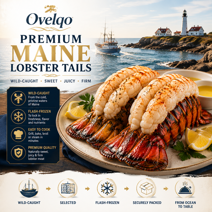 🦞 Ovelqo Premium Maine Lobster Tails Wild-Caught • Sweet • Juicy • Firm-TTBD